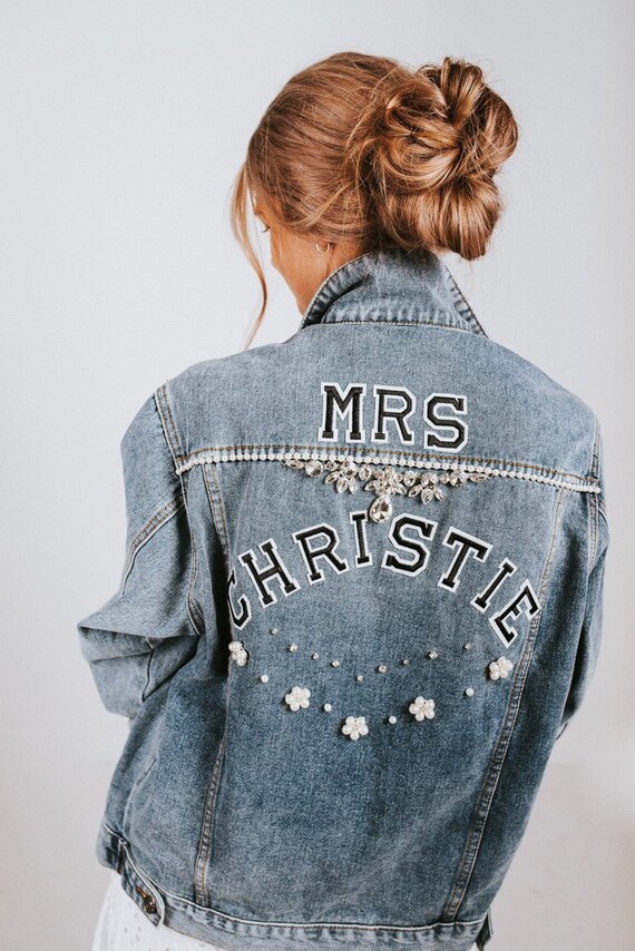 denim and pearl jacket