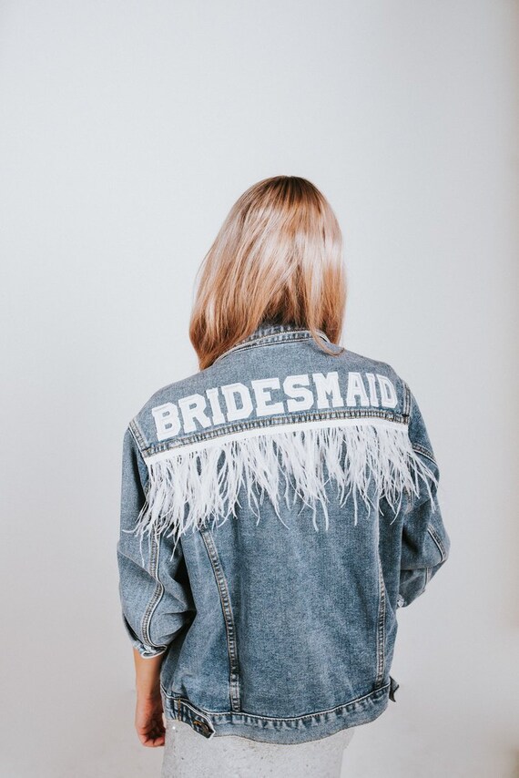 feather denim jacket