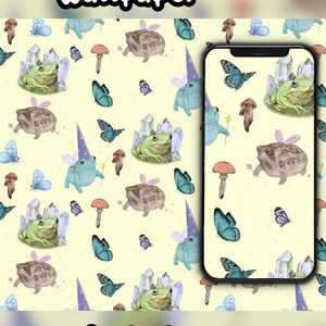 Fairy frog&#39;s wallpaper set - Phone - Tablet - Desktop - Froggy pattern - Home screen