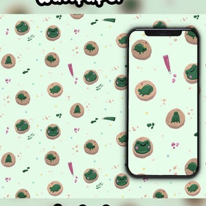 Cookie frogs wallpaper set - Phone - Tablet - Desktop - Froggy pattern - Home screen