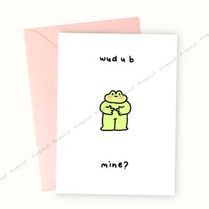 Carte d'anniversaire grenouille - carte de voeux célébration grenouille - carte amour idiot - nouveauté