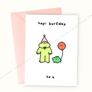 Carte de grenouille de fête d'anniversaire - carte de voeux de célébration grenouille - carte d'anniversaire idiote - nouveauté