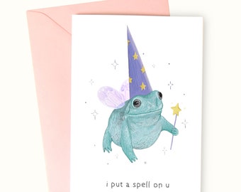 Magic Frog love Card  - Frog Lover Valentines Anniversary Greeting Card