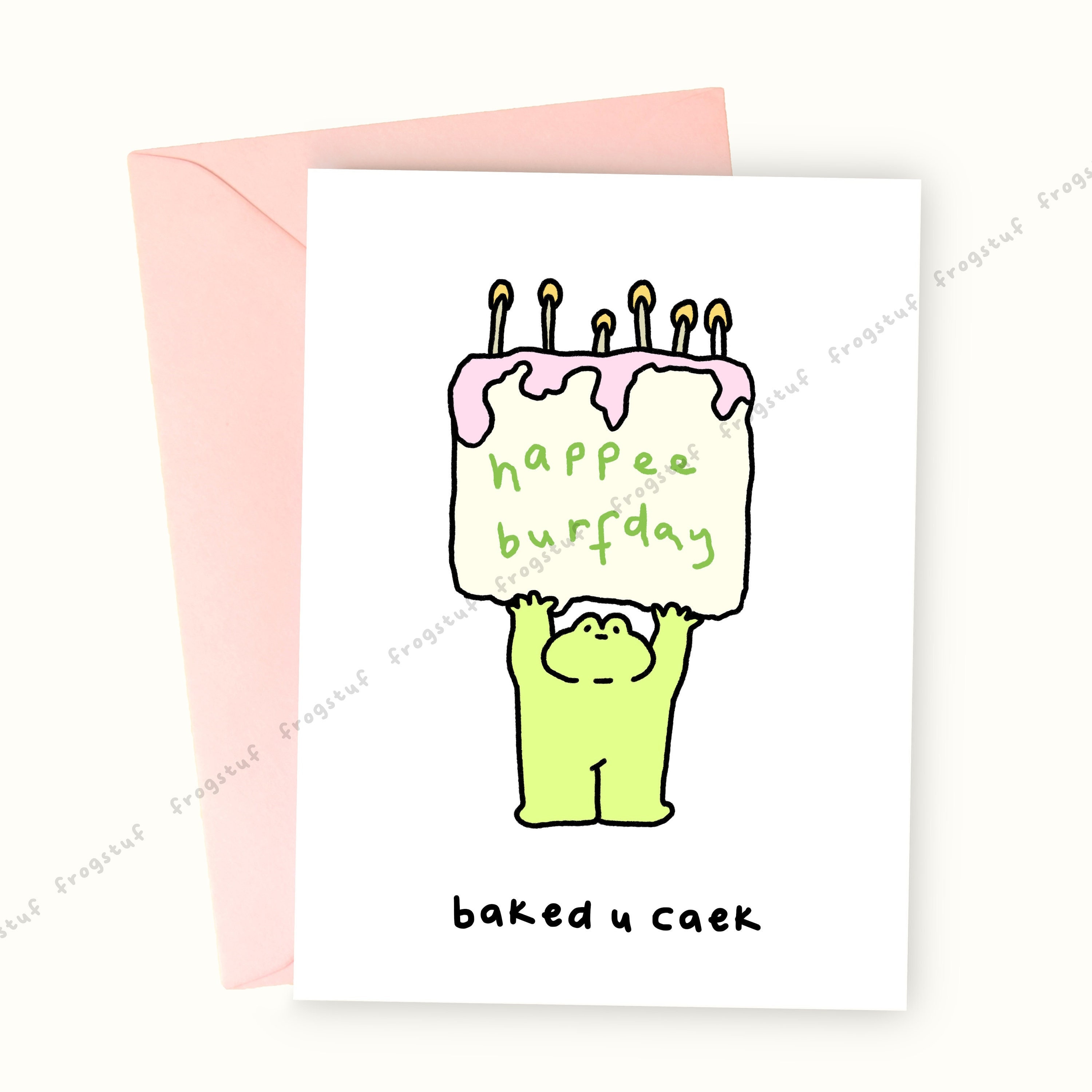 Kuchen Frosch Karte - Frosch-Geburtstags-Feier-Gruß-Karte - Bday Karte