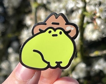 Cowboy Frosch - Freundschaftsgeschenk - Harte Emaille - Gold Metall - Lustige Amphibien - Frosch Pin - Albern - Niedlich - Neuheit - Sammlerstück