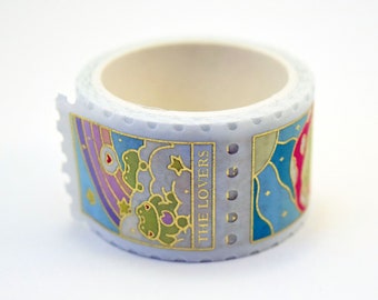 Foil Stamp Taro-frog Washi Tape - 5M Long 2.5cm Wide Scrapbooking Washi-tape - Frog Tarot Themed Decorative Tape