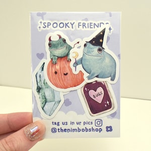 Spooky Frogs stickers pack of 5 - Frog Lover sticker set - Sketchbook cover Laptop stickers