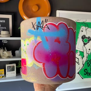 Concrete Composite Planter Pot HYPE Graffiti Character Hand-Painted One of a Kind Hamburg Outdoor
