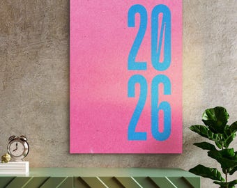 2026 calendar in risograph print look – A3 or A4