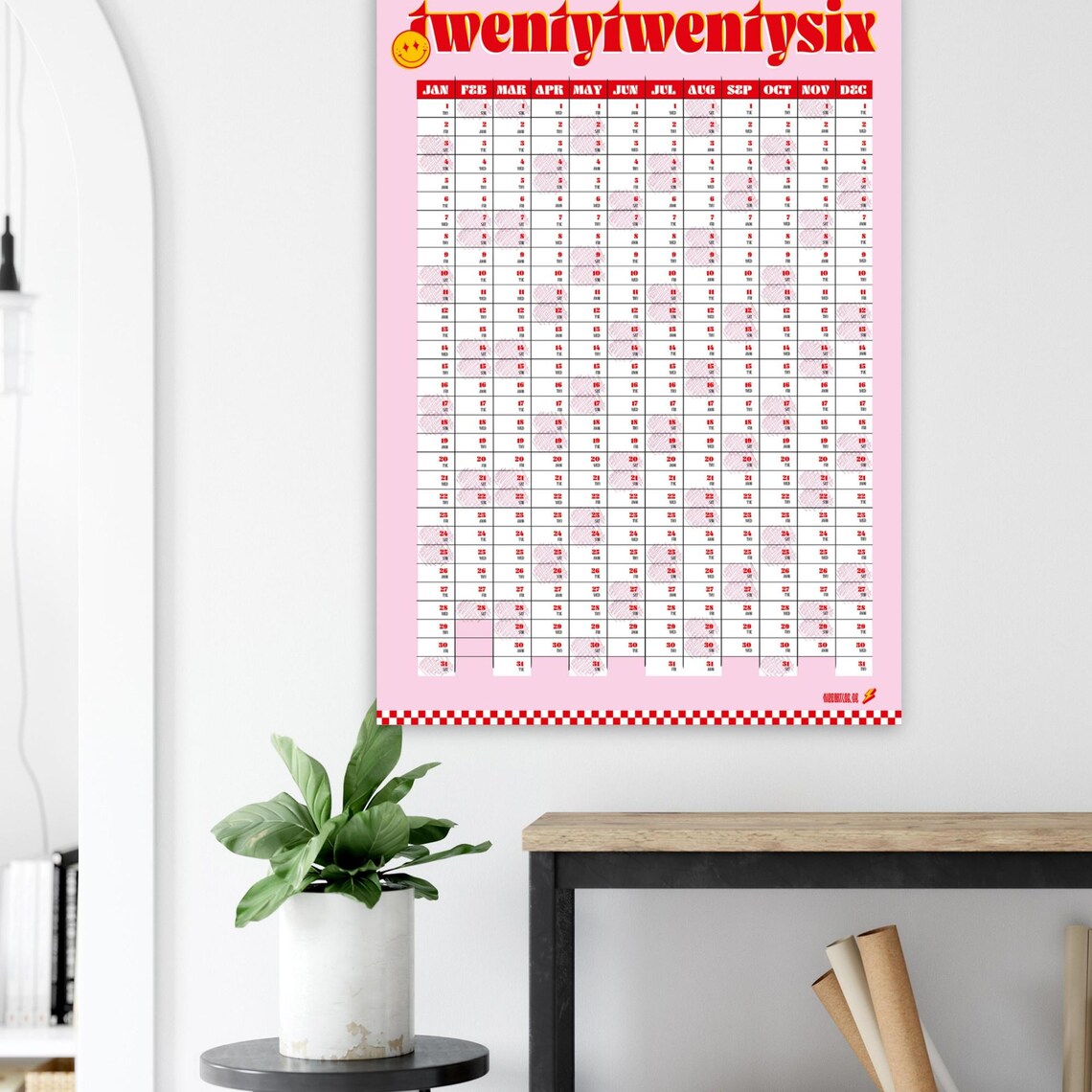 2026 Family Planner XXL Annual Calendar Wall Planner Retro Design ...