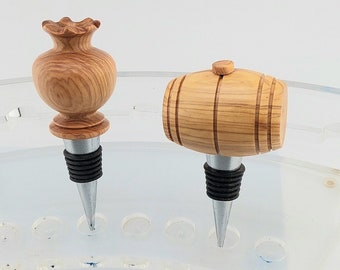 Olive Wood Wine Bottle - Stoppers No (3)