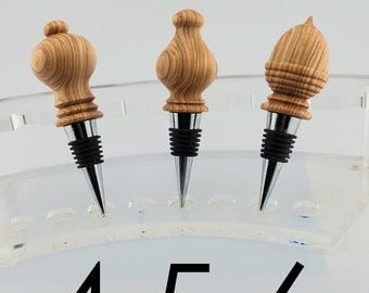 Olive Wood Wine Bottle - Stoppers No (2)