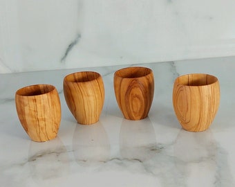 Olive Wood Shot Cups