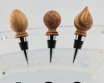 Olive Wood Wine Bottle  - Stoppers