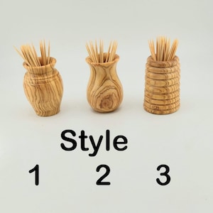 Olive Wood Toothpicks Holder