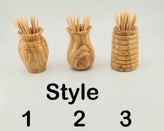 Olive Wood Toothpicks Holder