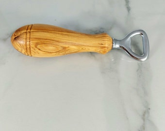 Olive wood bottle opener