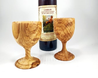 Olive wood  wine  glass