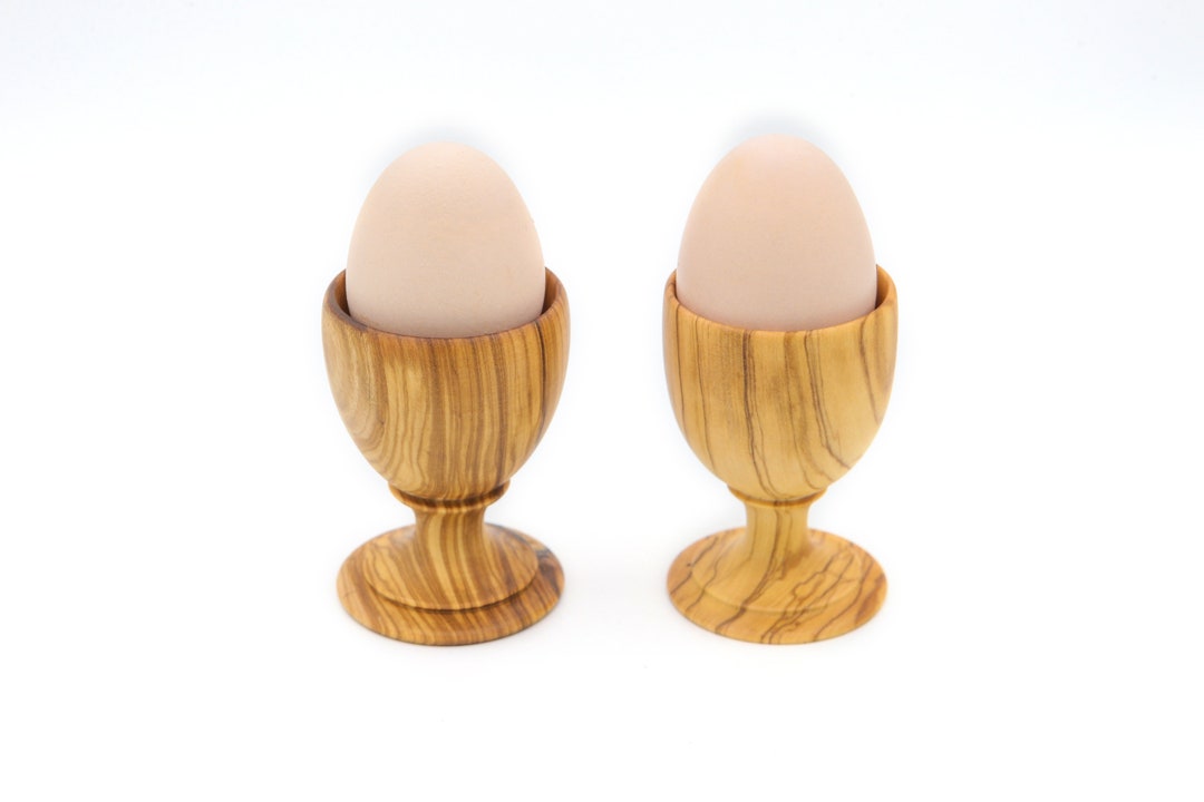 Handmade Olive Wood Egg Cup - Natural Wooden Egg Holder, 1.97 X 1.97 X 2.76 Inches - View #2