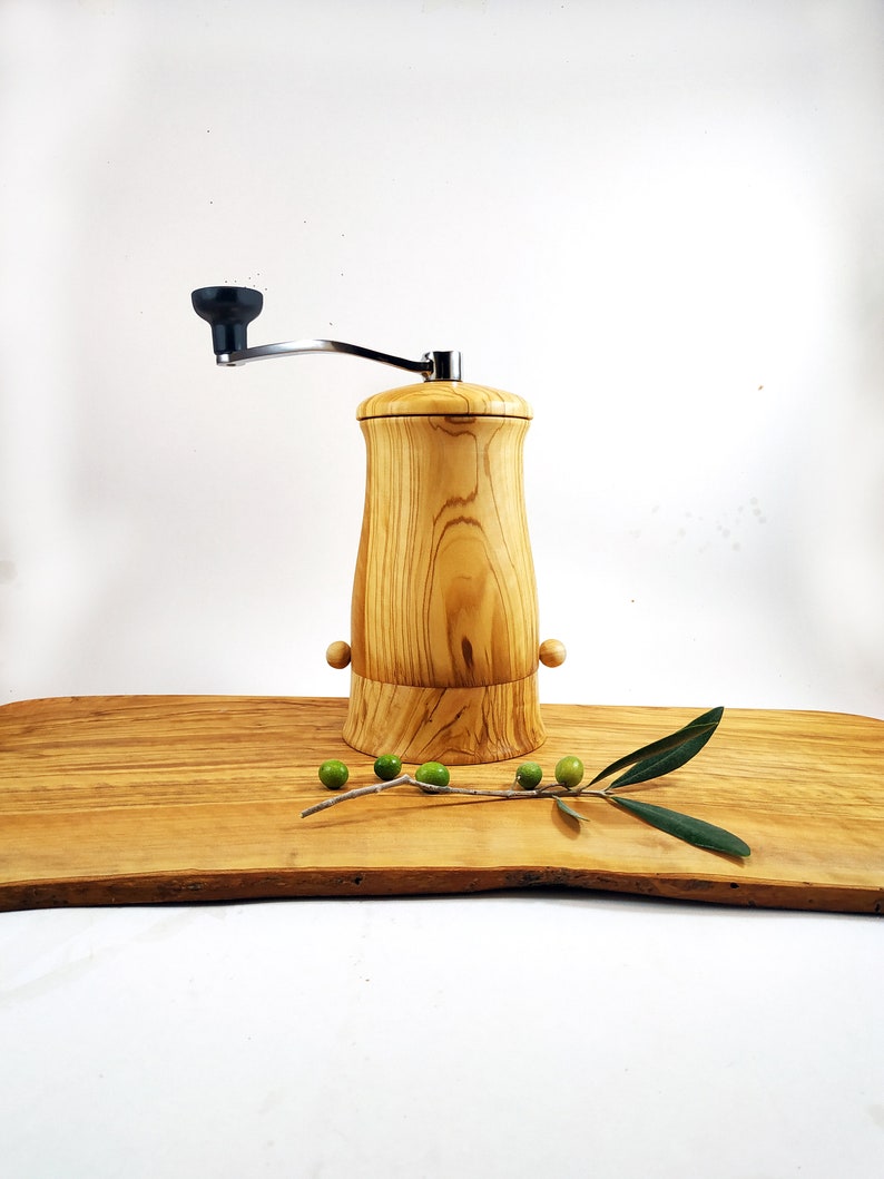 Olive Wood Coffee Grinder Etsy