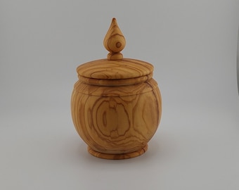 Olive wood round box  No (2)