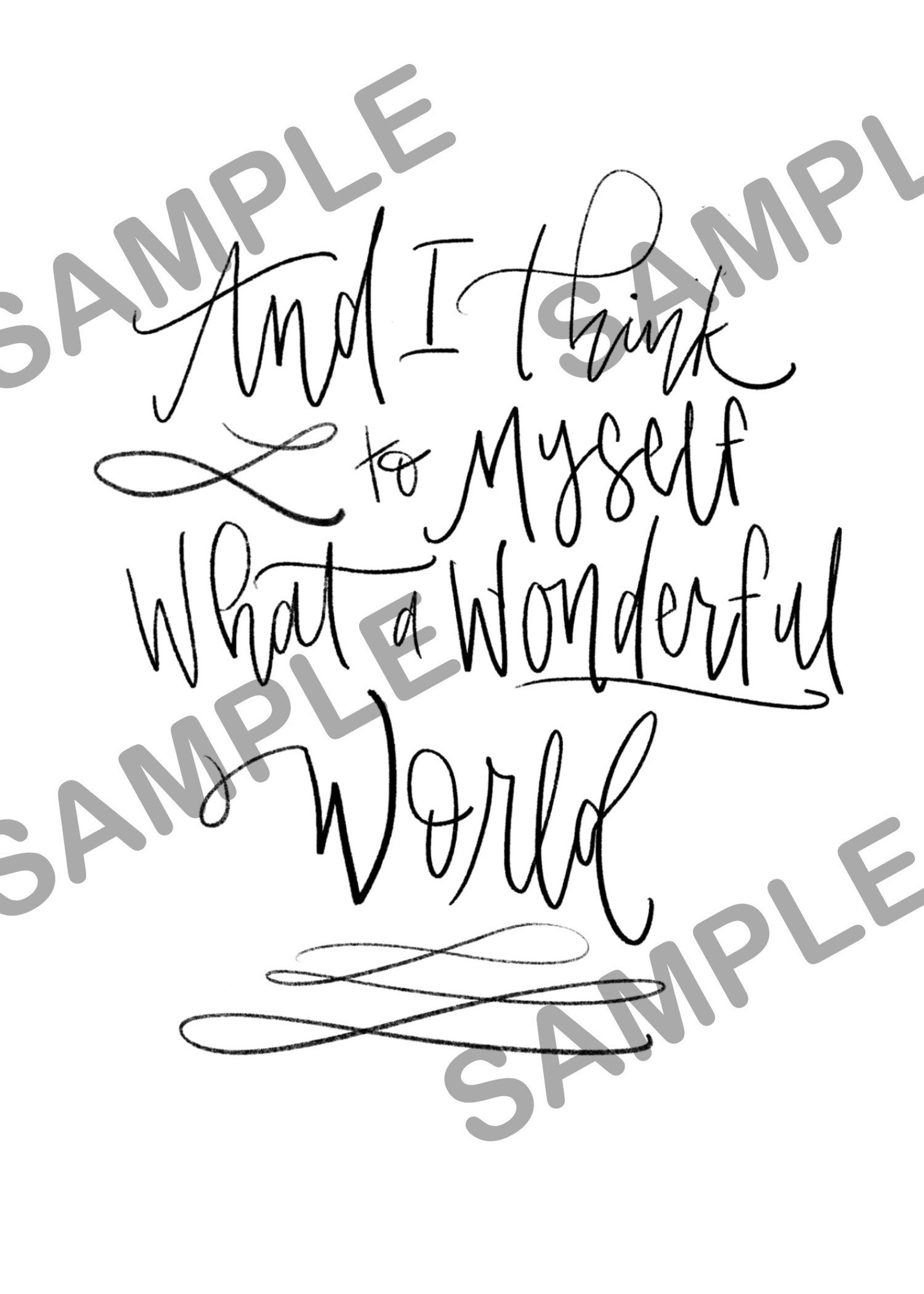 What A Wonderful World 5x7 PRINT song lyrics Etsy