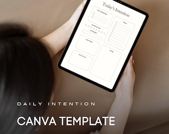 Pagina delle intenzioni quotidiane / Modello Canva per mattine consapevoli / Stampabile e digitale