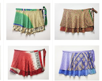 Wholesale Silk Sari Wrap Skirt - 5 Pieces Set