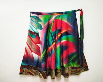 100% Sari Silk Wrap Skirt