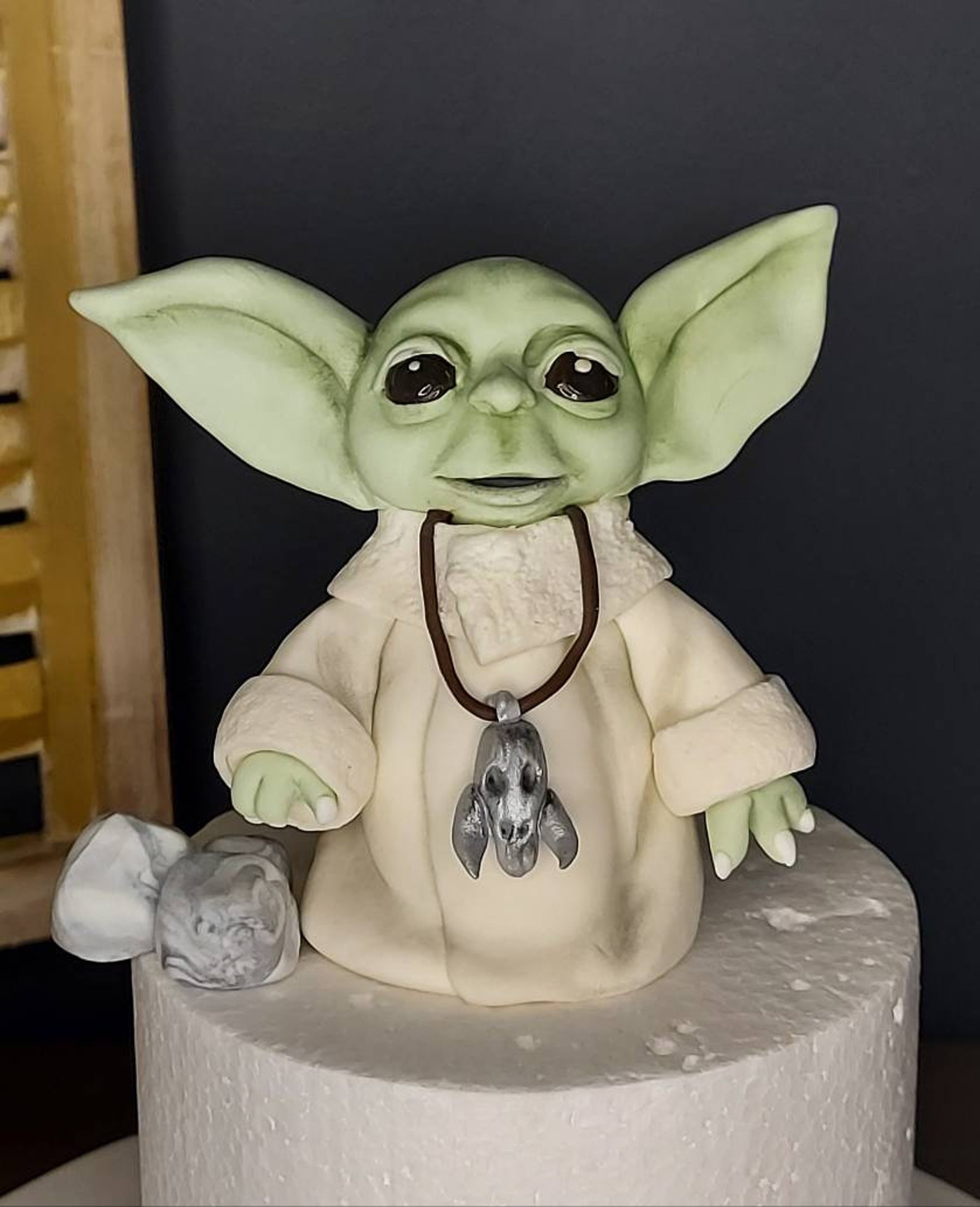 Baby Yoda edible fondant cake topper Etsy