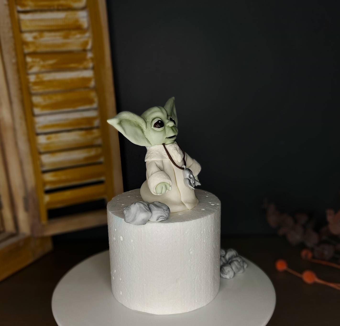 Baby Yoda edible fondant cake topper Etsy