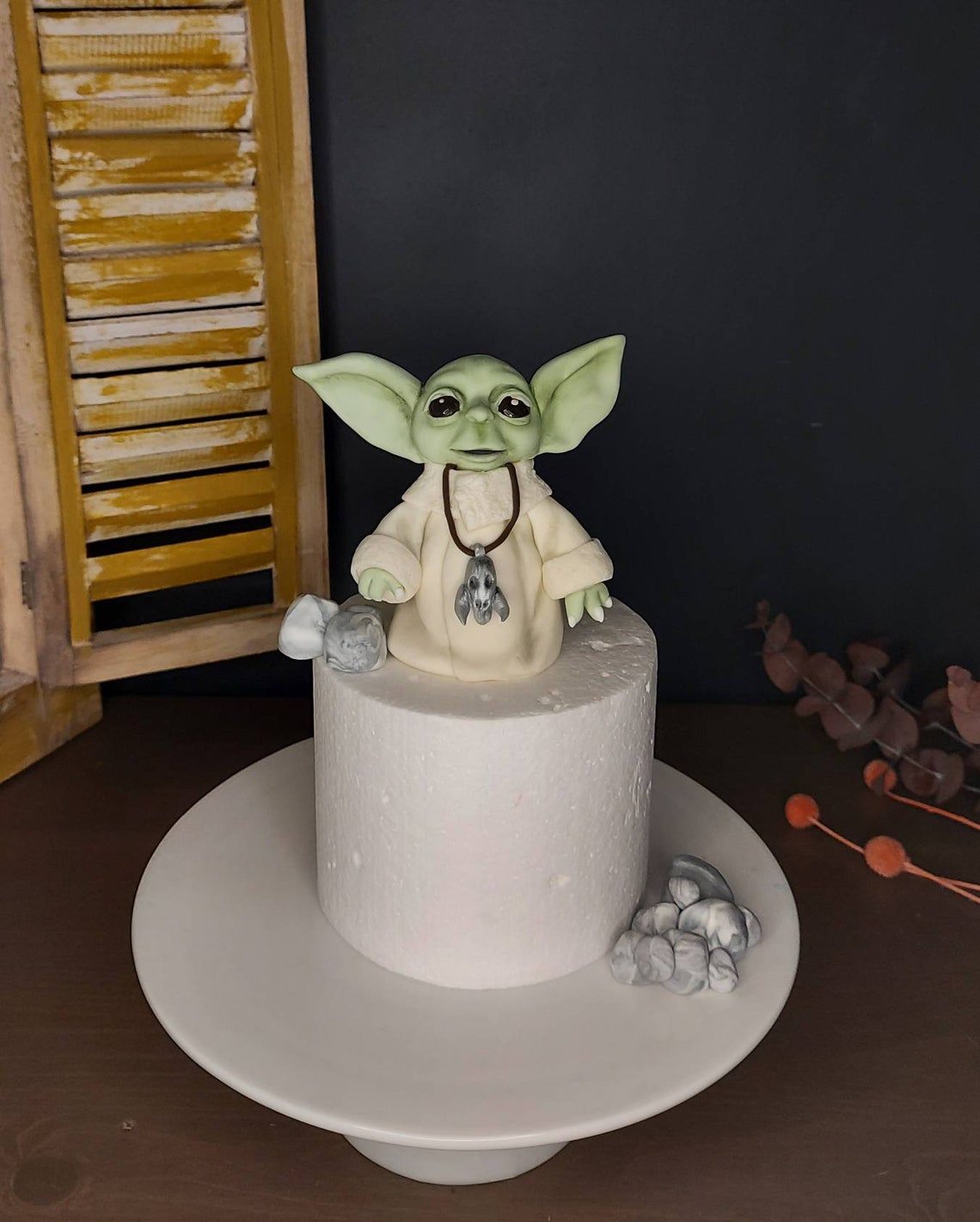 Baby Yoda edible fondant cake topper Etsy