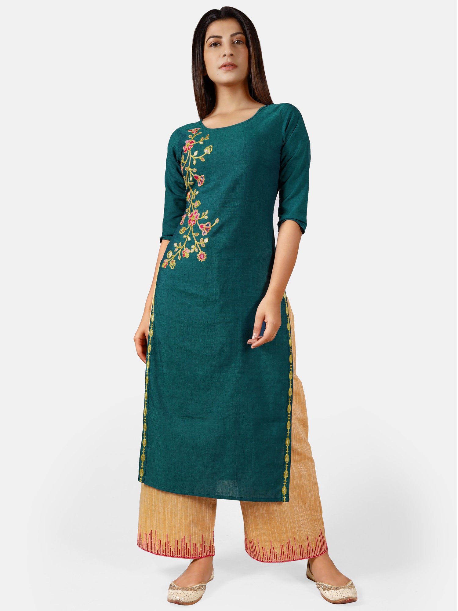 cotton embroidered kurta