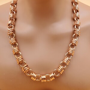 Vintage Milor Italy Bronze loop link chain necklace