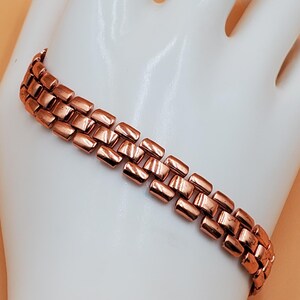 Pulsera vintage de cadena con eslabones de ladrillo de cobre auténtico