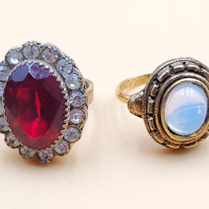 vintage costume rhinestone cocktail ring, select styles