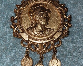 Coin Jewelry Vintage Brooch Vintage Enamel Jewelry French Coins Vintage Jewelry Medallion Jewelry Napoleon