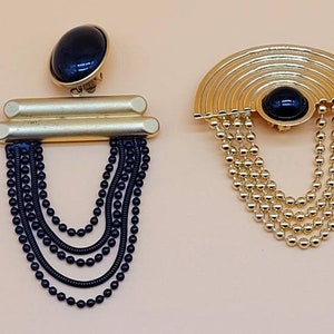 Vintage Art Deco style statement clip on earrings, select styles