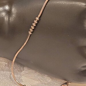 ビーズのアクセントが付いたイタリア製ヴィンテージスターリングシルバーの繊細なチェーンブレスレット