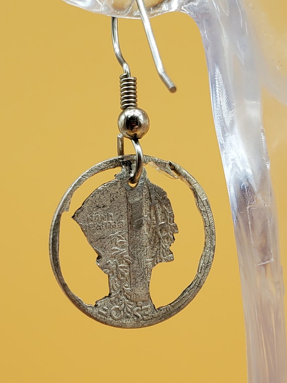 1945 Mercury dime cut coin earrings - image 5