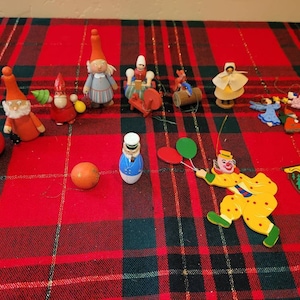 Vintage Swedish wooden Christmas Ornament, select styles