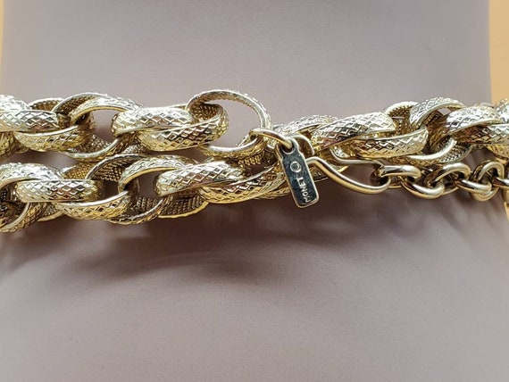 Vintage Monet chunky textured gold tone chain lin… - image 8