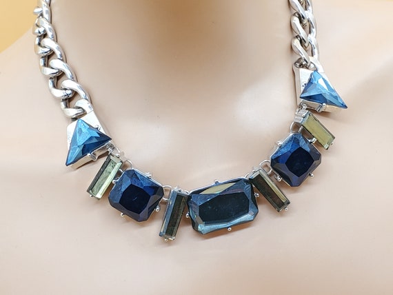 Vintage Vivl chunky rhinestone chain necklace - image 2