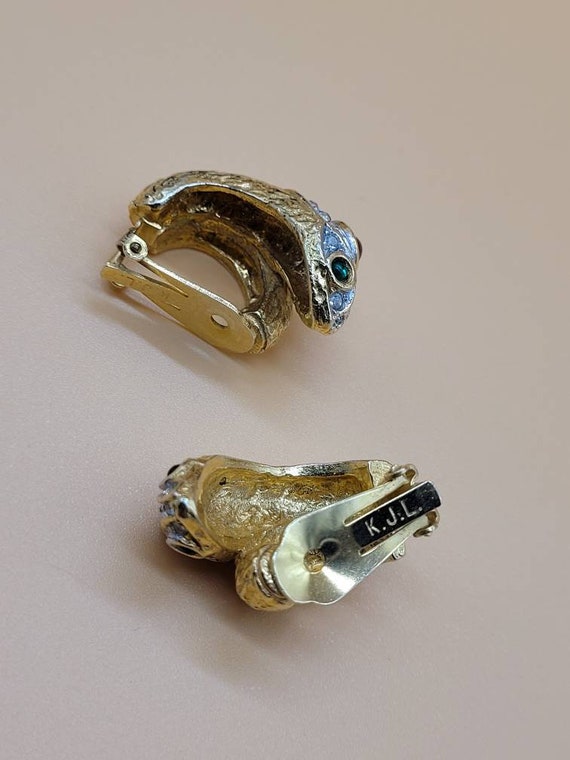 Vintage KJL Kenneth Jay Lane Jeweled Snake clip o… - image 10