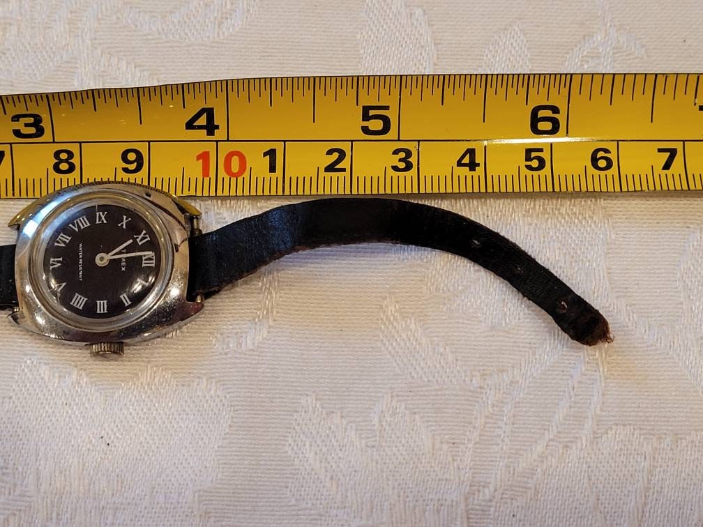 Vintage Timex Water Resistant Black Face Wind up Watch