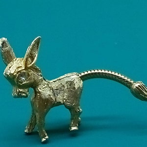 Vintage ART signed gold tone donkey pin