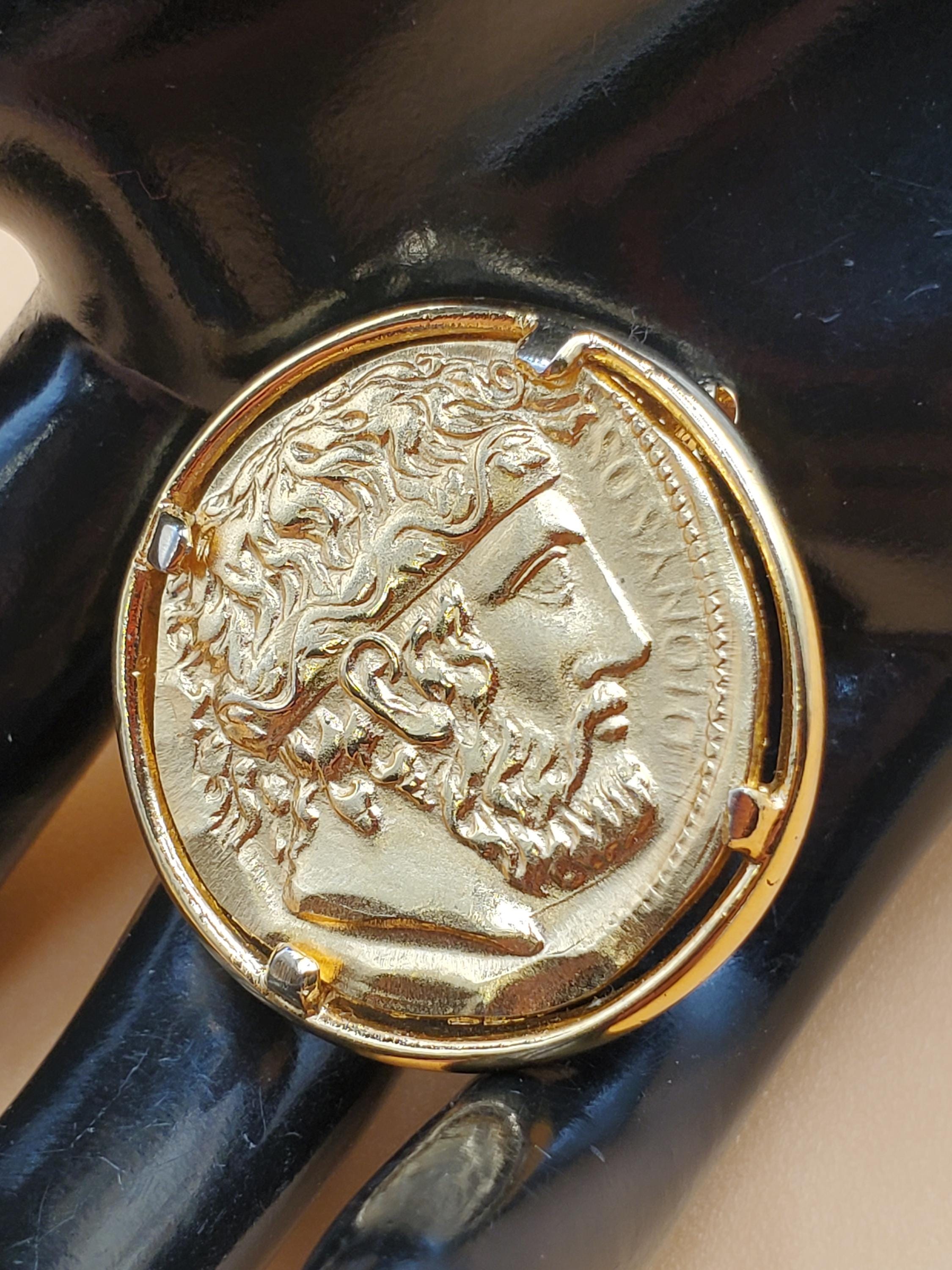 ヴィンテージ ネイピア フェイクギリシャコインブローチ