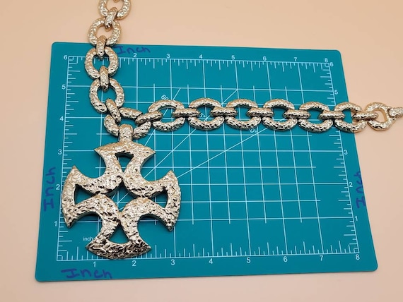 HUGE Monet Runway Statement Chunky hammered chain… - image 6