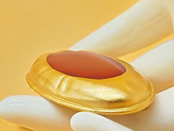 vintage unsigned Anne Klein Byzantine style gold … - image 4