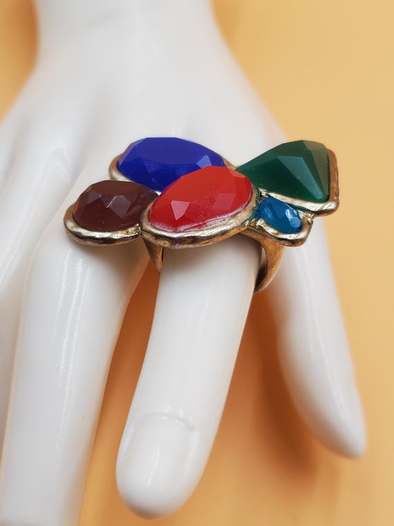 large colorful stone statement ring - image 8